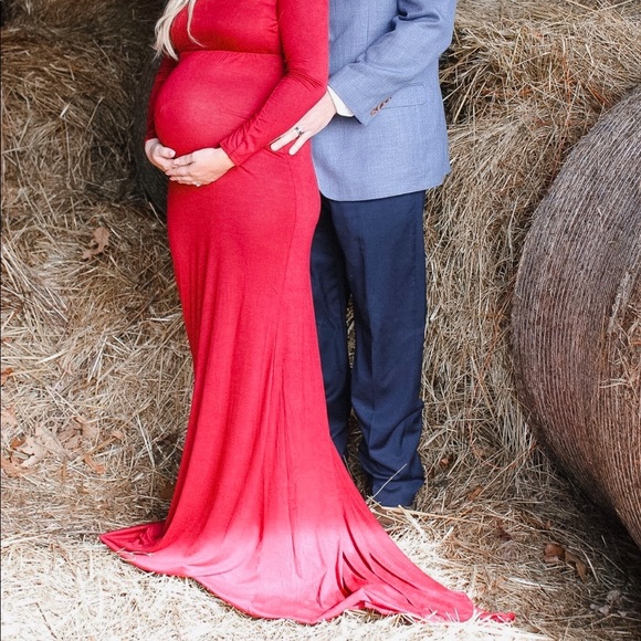 Maternity Open Shoulder Maxi Dress - Picture 4 of 6